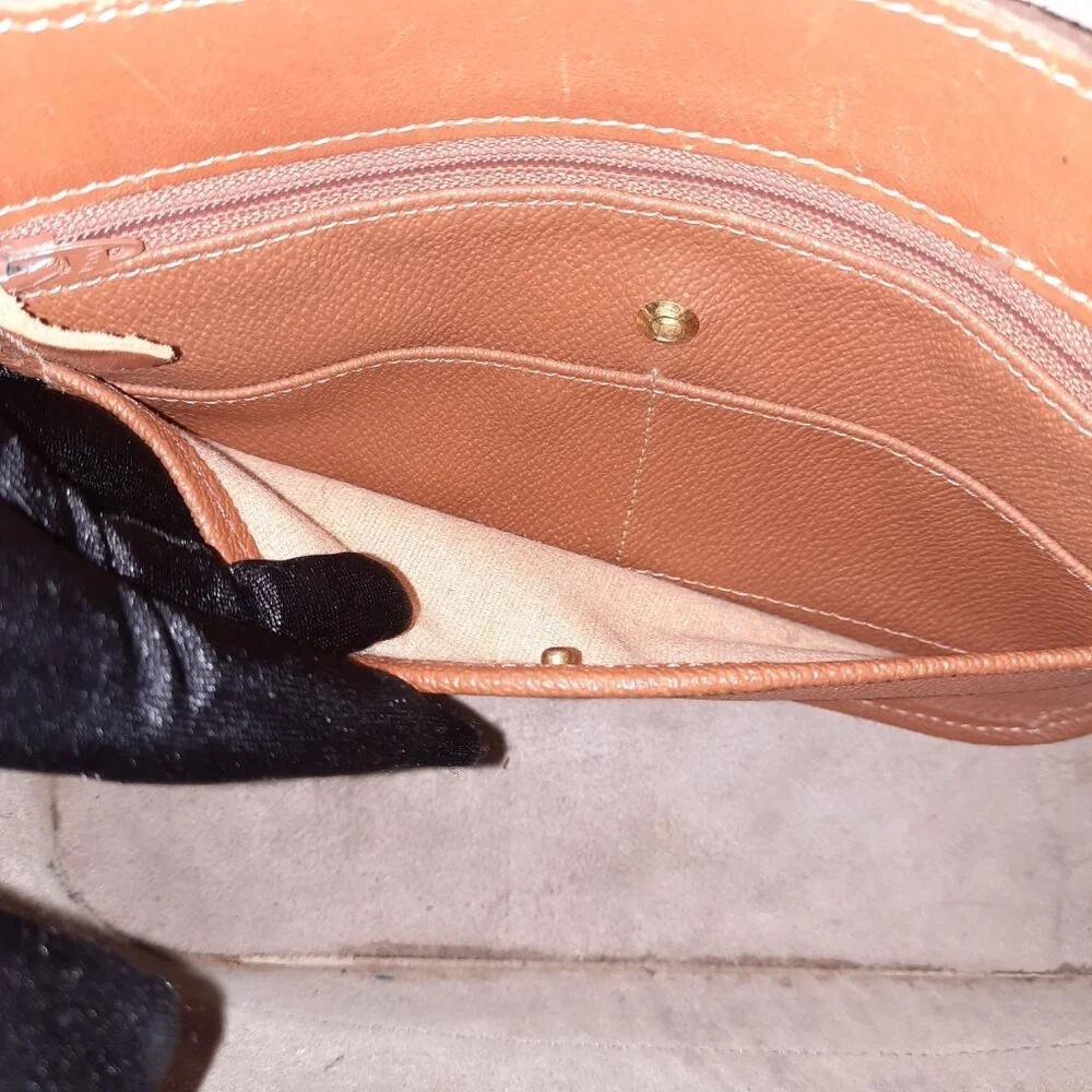 Vintage Dooney & Bourke Norfolk Hand Painted Violet Purple Satchel - Picture 14 of 15